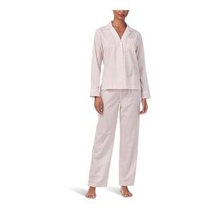 Lauren Ralph Lauren Cotton Long Sleeve Notch Collar Pajama Set